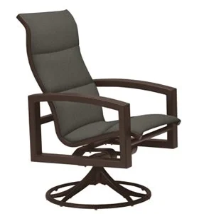 Tropitone Lakeside High Back Swivel Rocker Padded Sling - Rich Earth Frame, Carbon Fabric