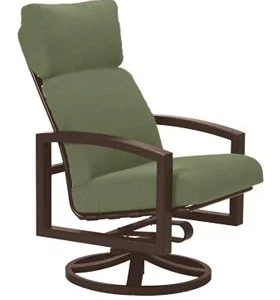 Lakeside High Back Swivel Rocker Cushion - Rich Earth Frame, Woodlands Fabric