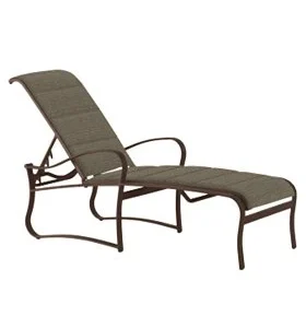 Shoreline Padded Chaise Lounge - Rich Earth Frame, Gaviota Fabric
