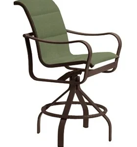 Shoreline Padded Swivel Bar Stool - Rich Earth Frame, Woodlands Fabric