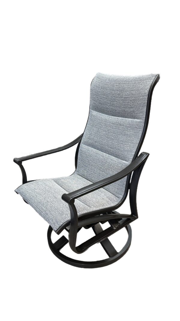 Corsica High Back Swivel Rocker Padded Sling - Graphite Frame, Solitude Fabric - Image 2