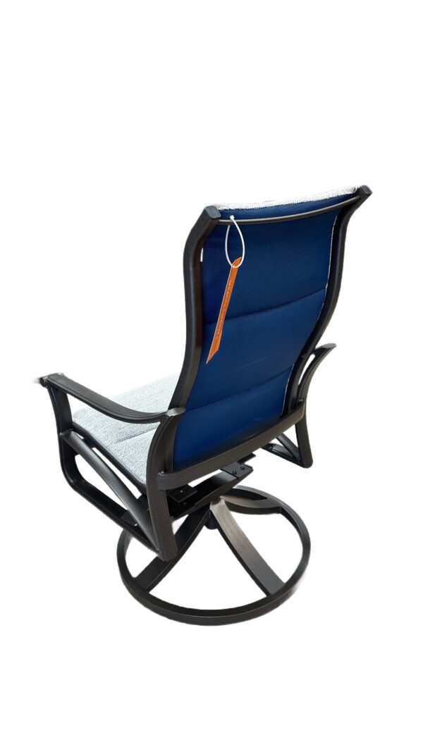 Corsica High Back Swivel Rocker Padded Sling - Graphite Frame, Solitude Fabric - Image 3